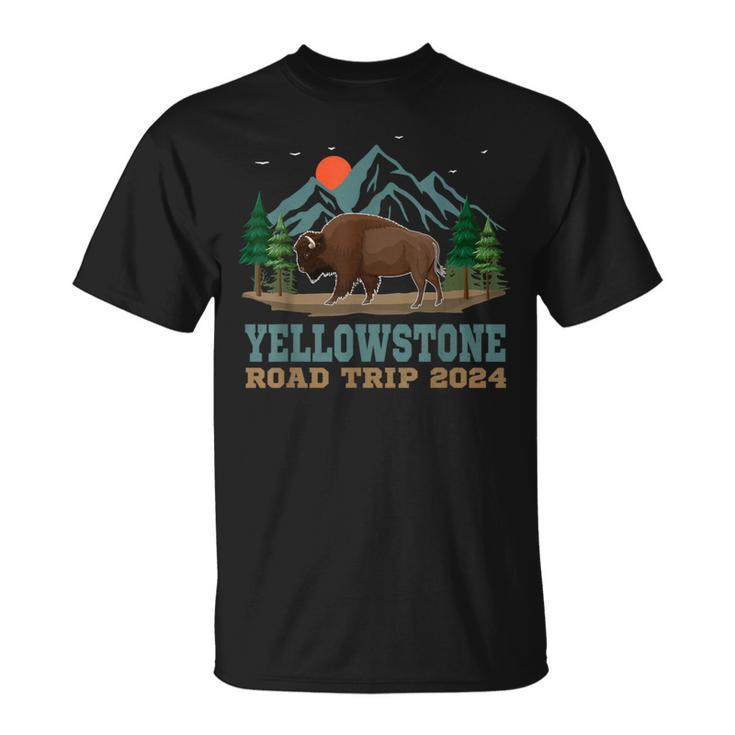 Yellowstone National Park Family Road Trip 2024 Bison Buffal T-Shirt