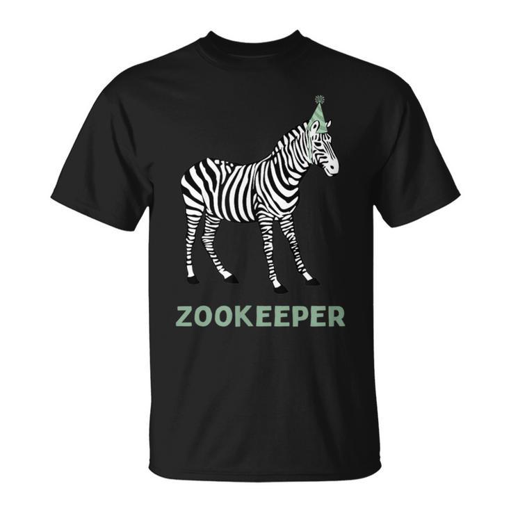 Zookeeper Zebra Birthday AdultKid Zebra Safari Party T-Shirt