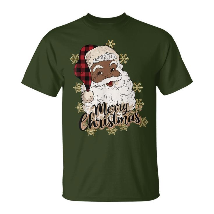 African American Christmas Pajamas Santa Claus Christmas Pj T-Shirt
