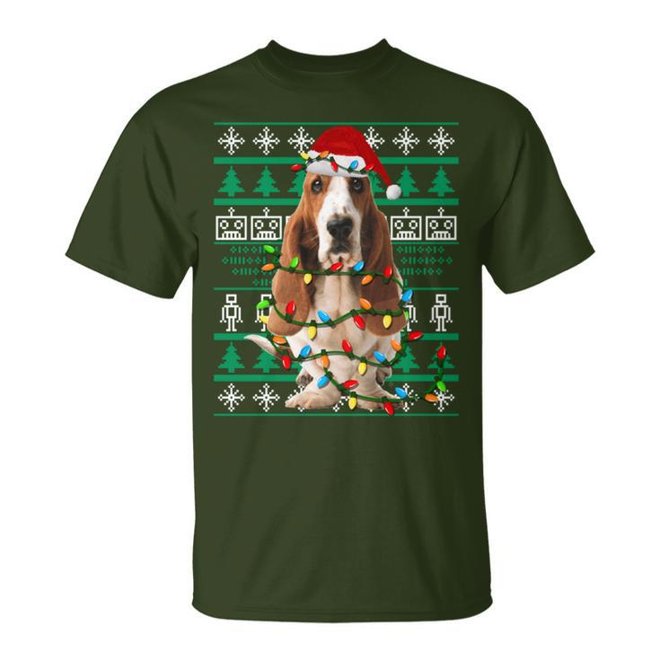 Basset Hound Dog Christmas Ugly Christmas Sweater T-Shirt