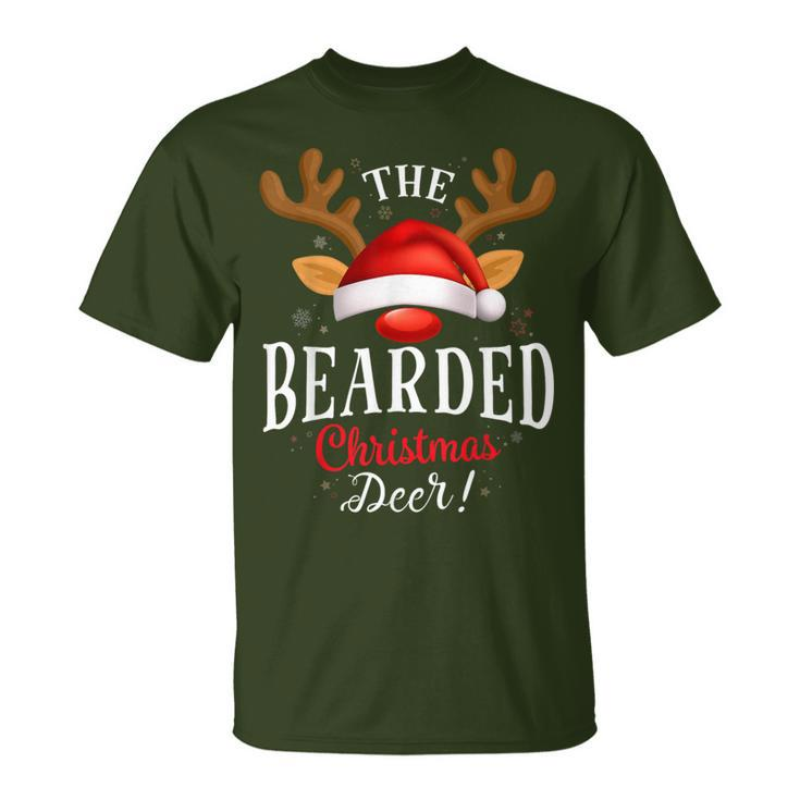 Bearded Christmas Deer Pjs Xmas Family Matching T-Shirt