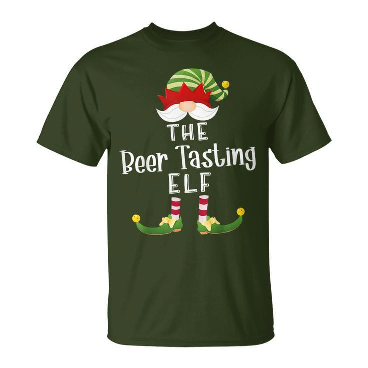 Beer Tasting Elf Group Christmas Pajama Party T-Shirt