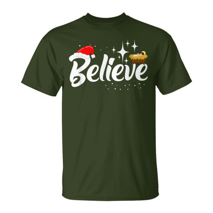 Believe Christmas Jesus Christmas T-Shirt