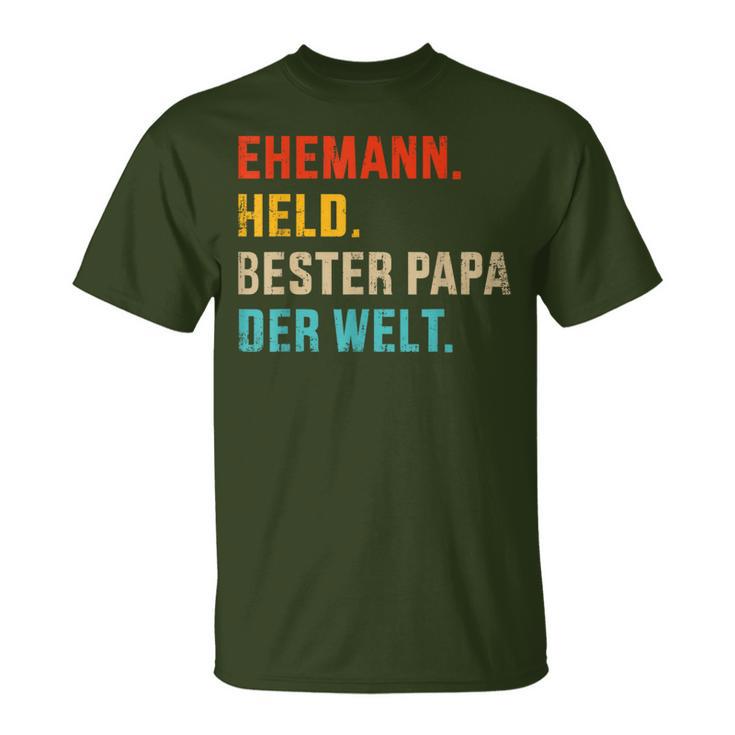 Bester Papa Der Welt Husband Hero Father's Day Christmas T-Shirt