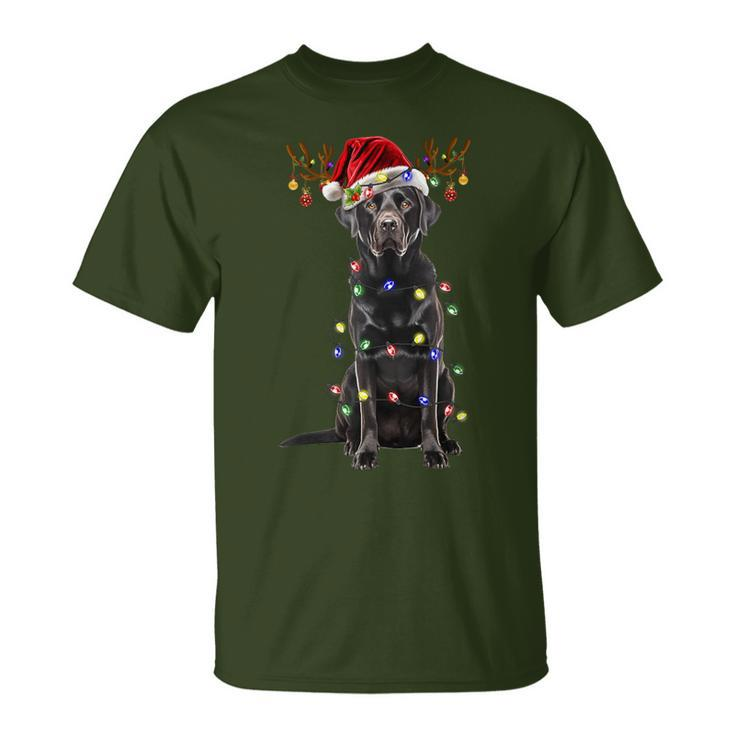 Black Lab Labrador Christmas Tree Reindeer Pajama Dog Xmas T-Shirt
