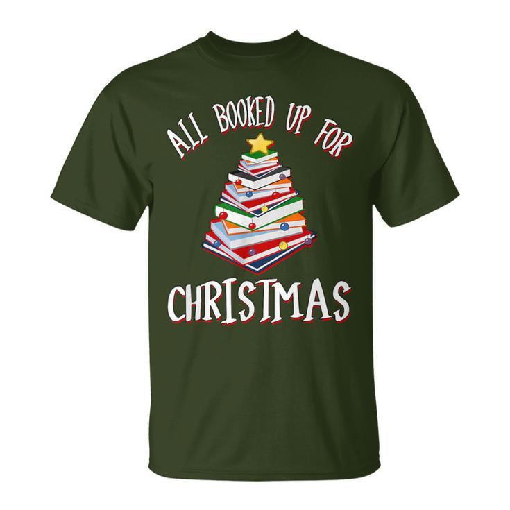 All Booked Up For Christmas Christmas Tree T-Shirt