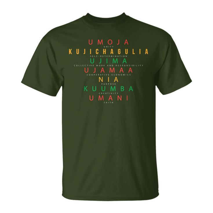 Christmas African American Happy Kwanzaa Seven Principles T-Shirt