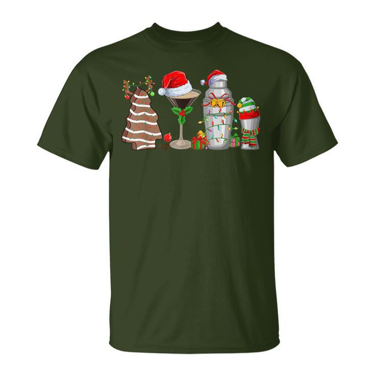 Christmas Cocktail Espresso Martini Drinking Party Bartender T-Shirt