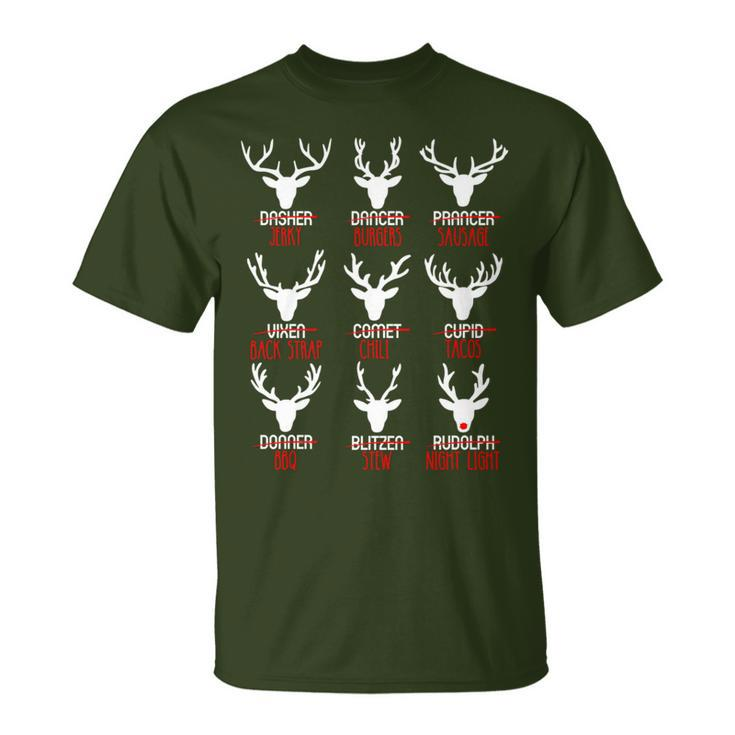 Christmas Deer Bow Hunting Meat Santa Reindeer Hunter Xmas T-Shirt