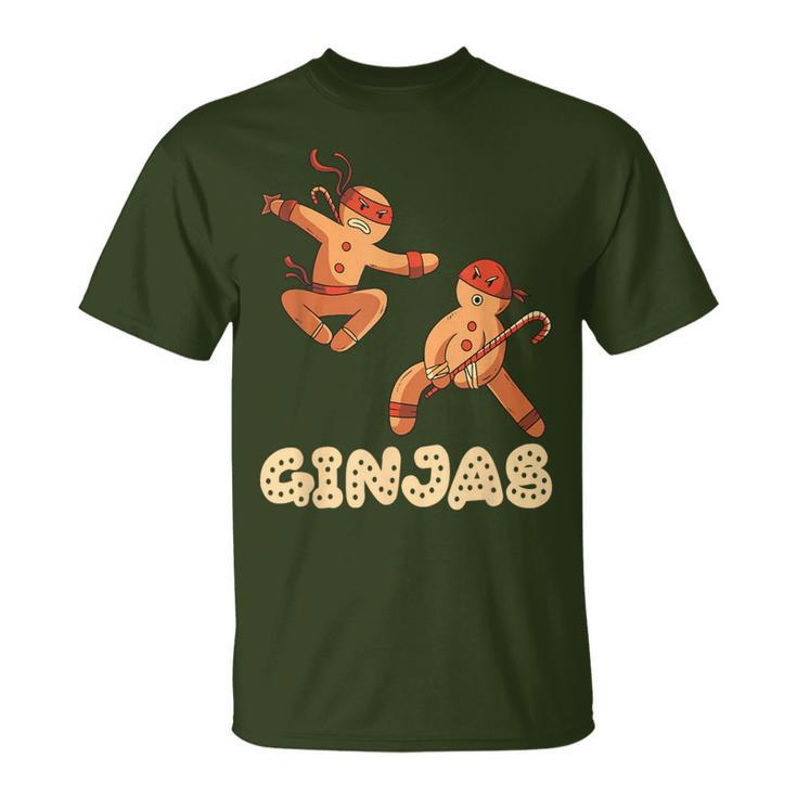 Christmas Ginjas Ninja Gingerbread Man T-Shirt