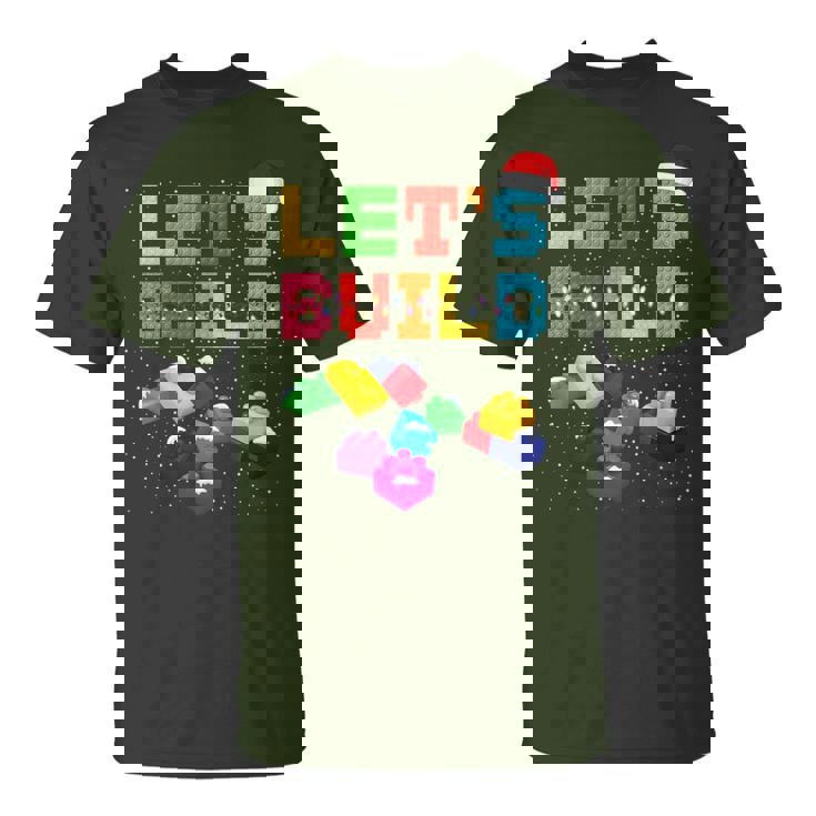 Christmas Let's Build Master Builder Block Brick Building T-Shirt