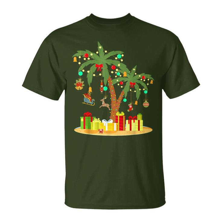 Christmas Palm Tree Tropical Xmas Coconut Matching Family T-Shirt