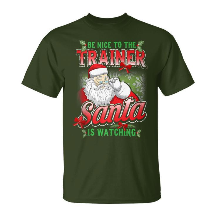 Christmas Personal Trainer Gym Workout Exercise Santa Claus T-Shirt