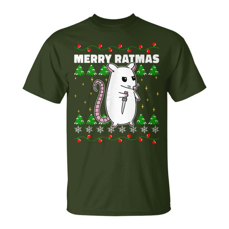 Christmas Rat Rodents Animals Lover Xmas T-Shirt