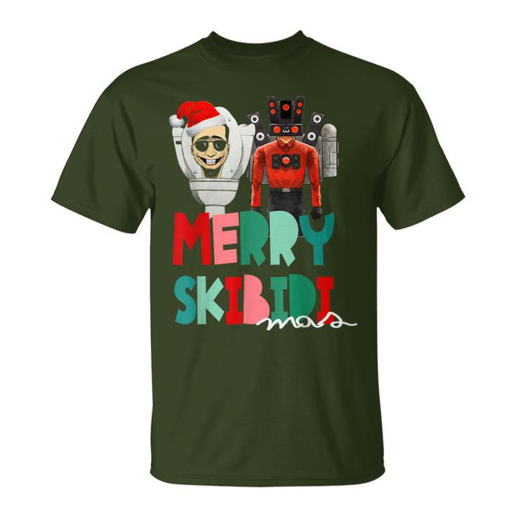 Christmas Santa Skibidi Toilet Cameraman Speakerman Tvman T-Shirt