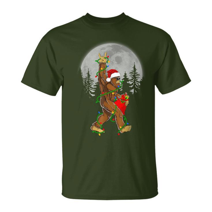 Christmas Sasquatch Rock Roll Carrying Bag Bigfoot T-Shirt