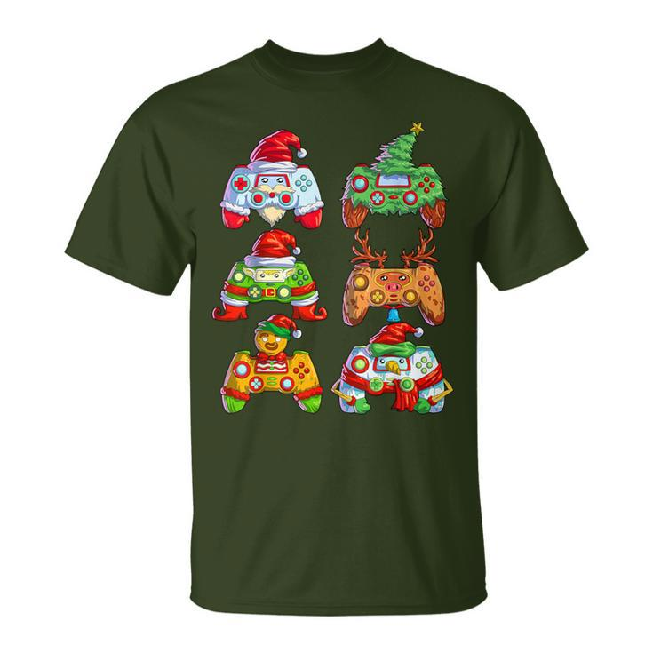 Christmas Video Game Controller Santa Hat Christmas Gamer T-Shirt