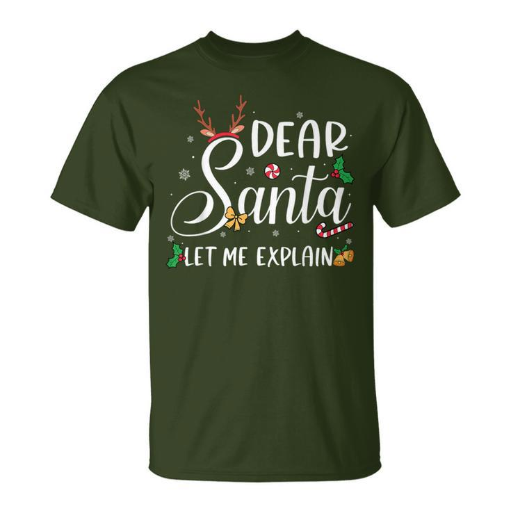 Dear Santa Let Me Explain Christmas Reindeer Family Matching T-Shirt