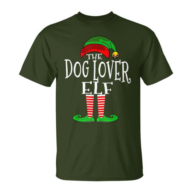 The Dog Lover Elf Matching Family Pajama Top Christmas T-Shirt