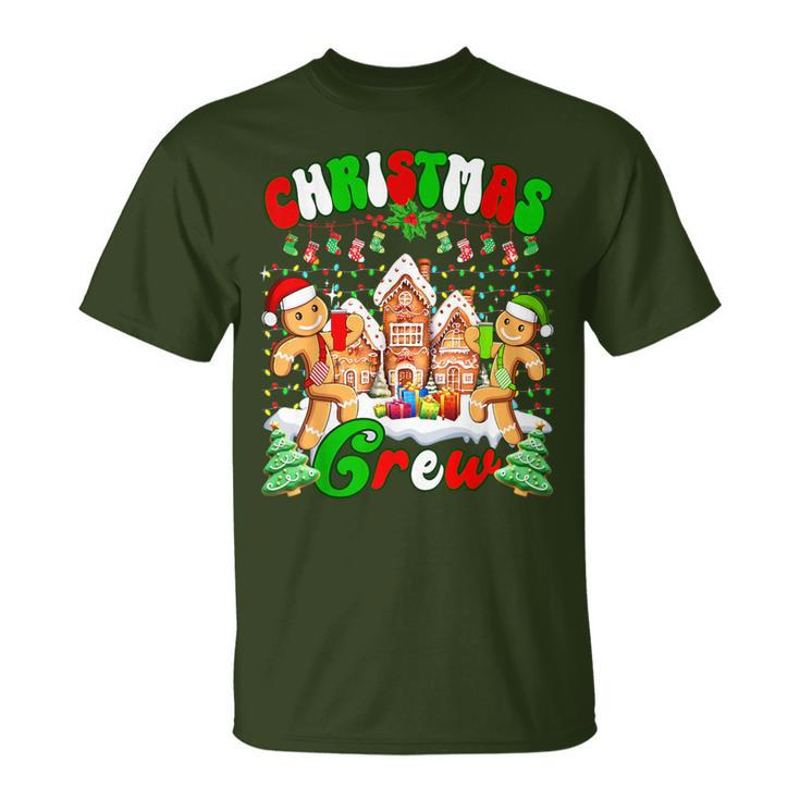 Family Christmas Crew Cookie Gingerbread Xmas Lights T-Shirt