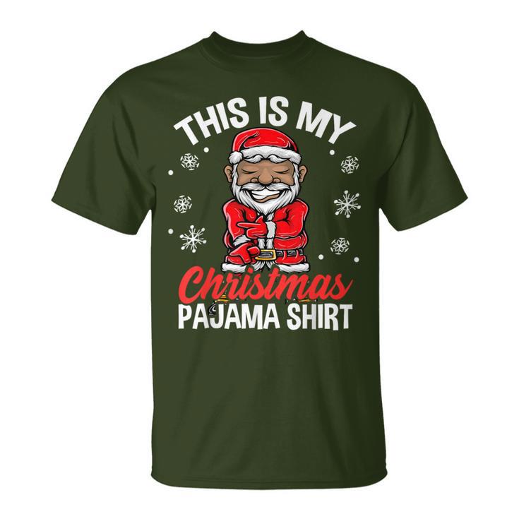 Family Christmas Pajama African American Santa Sheesh Dance T-Shirt