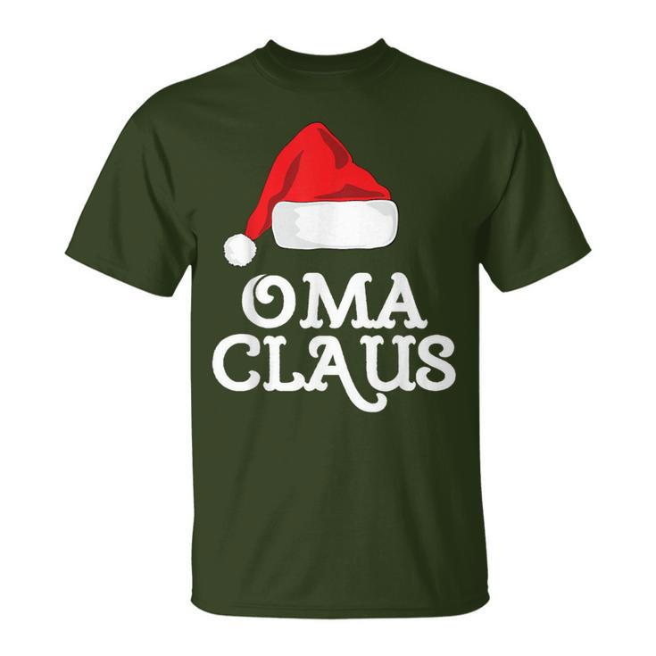 Family Oma Claus Christmas Santa's Hat Pajama Matching T-Shirt