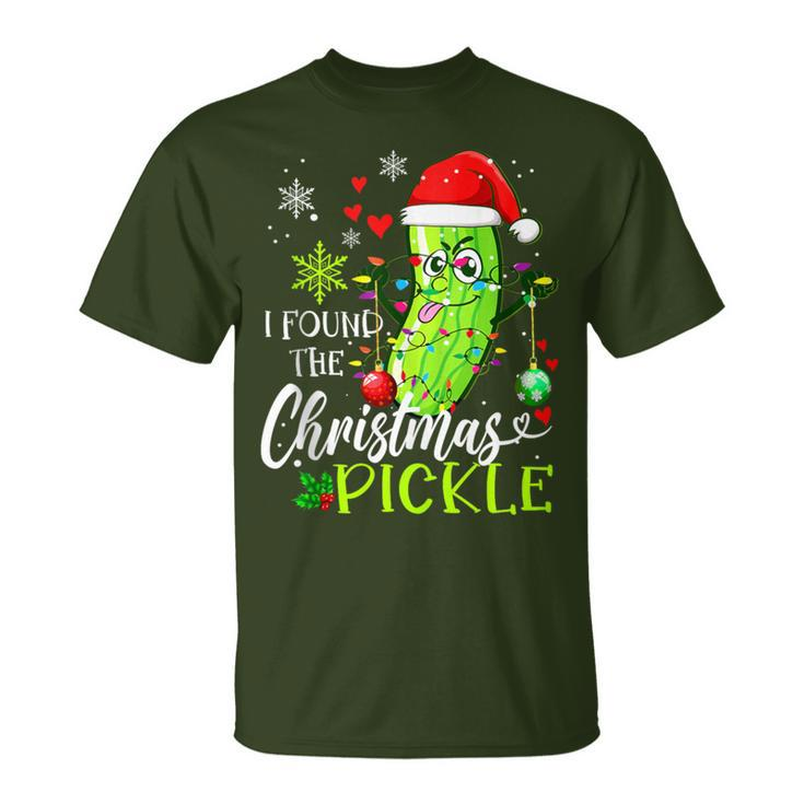 I Found The Pickle Christmas Pickles Xmas Love Couples T-Shirt