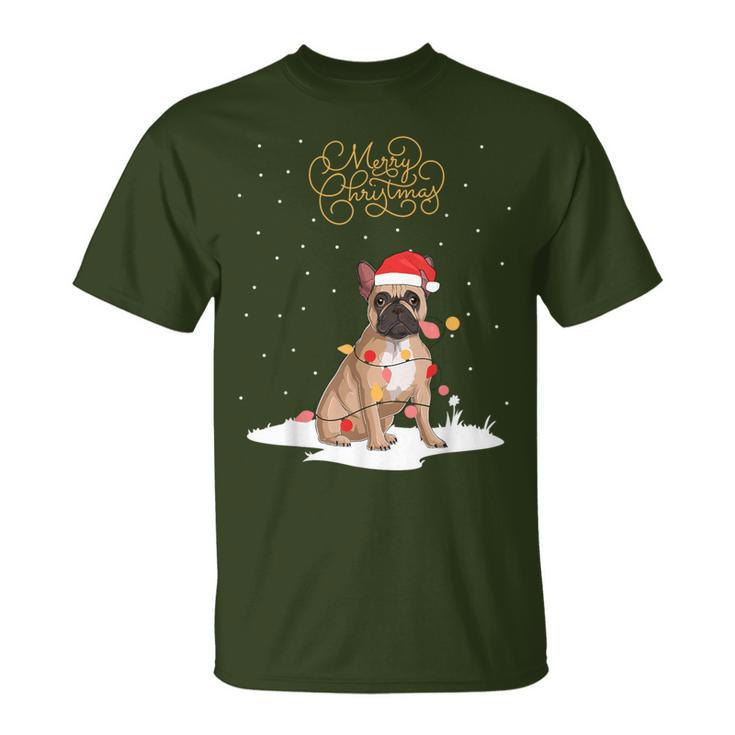 Frenchie Santa Xmas Merry Christmas French Bulldog T-Shirt