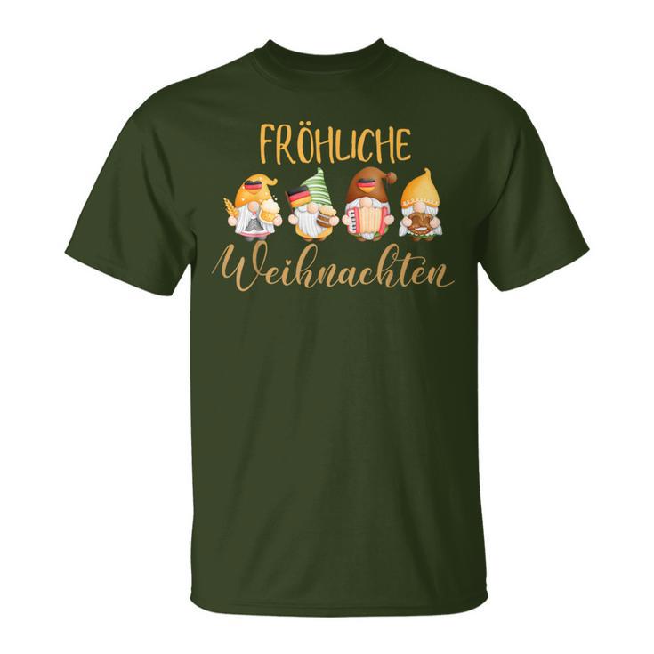 Fröhliche Weihnachten German Christmas Nordic Gnomes German T-Shirt