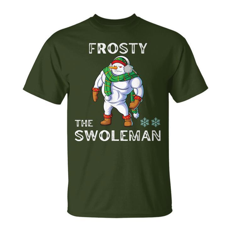 Frosty The Swoleman Fitness Gym Training Christmas T-Shirt