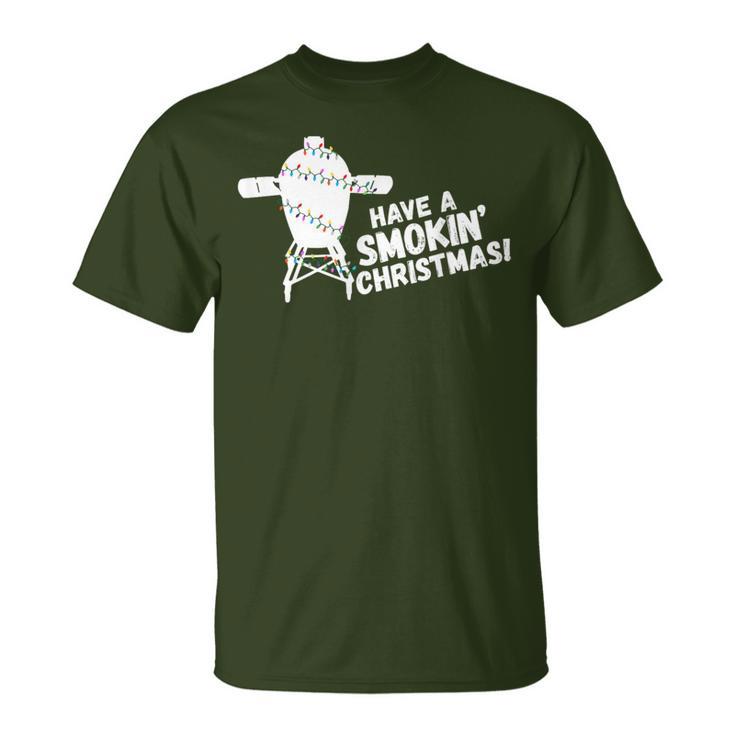 Bbq Christmas Green Egg Smoker Holiday T-Shirt