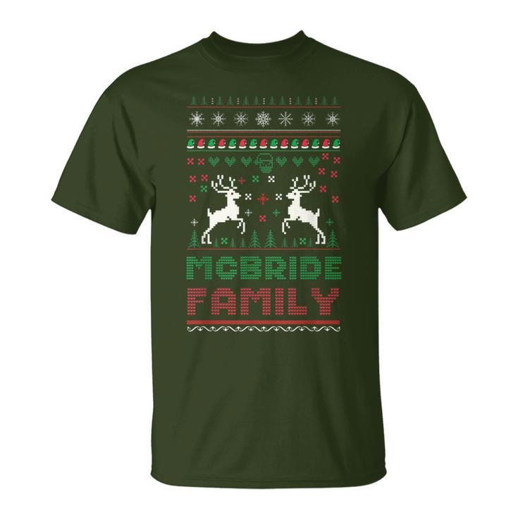Matching Ugly Christmas Family Name Mcbride T-Shirt