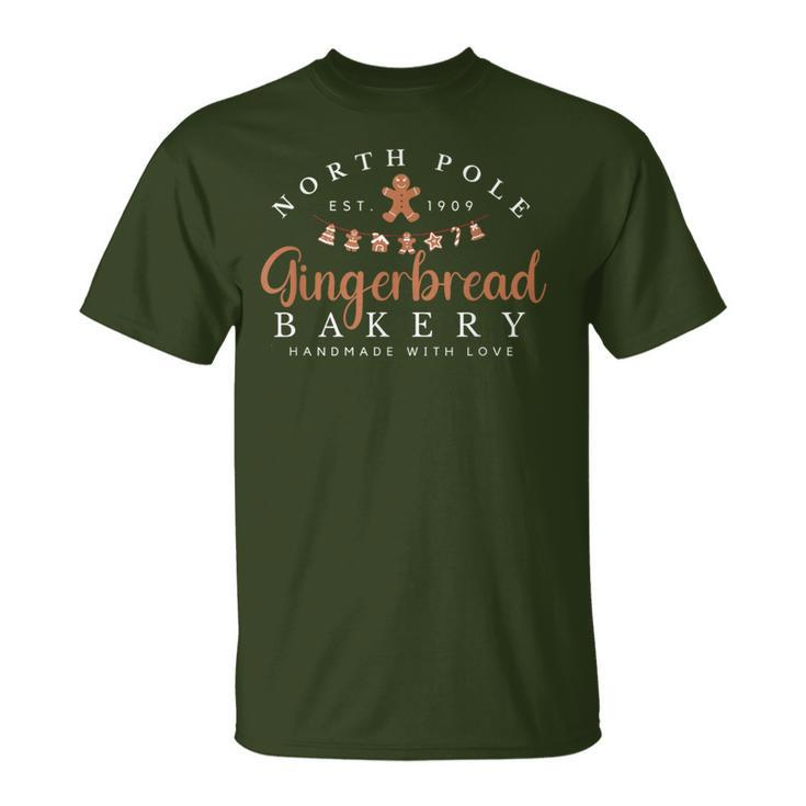 North Pole Gingerbread Bakery Christmas Holiday T-Shirt