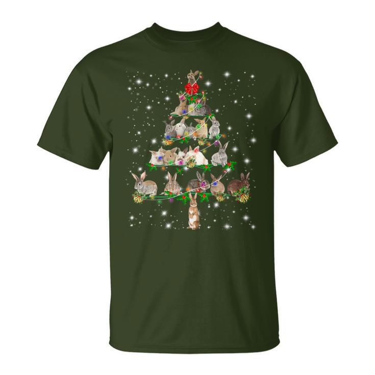 Rabbits Christmas Tree Ornament Decor T-Shirt