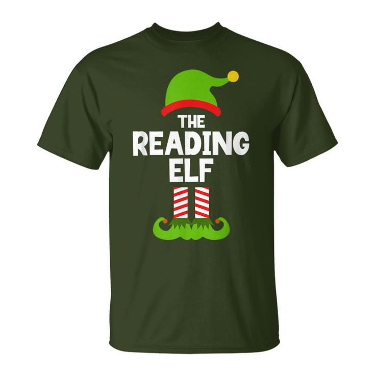 The Reading Elf Christmas Matching Party Book Reader T-Shirt