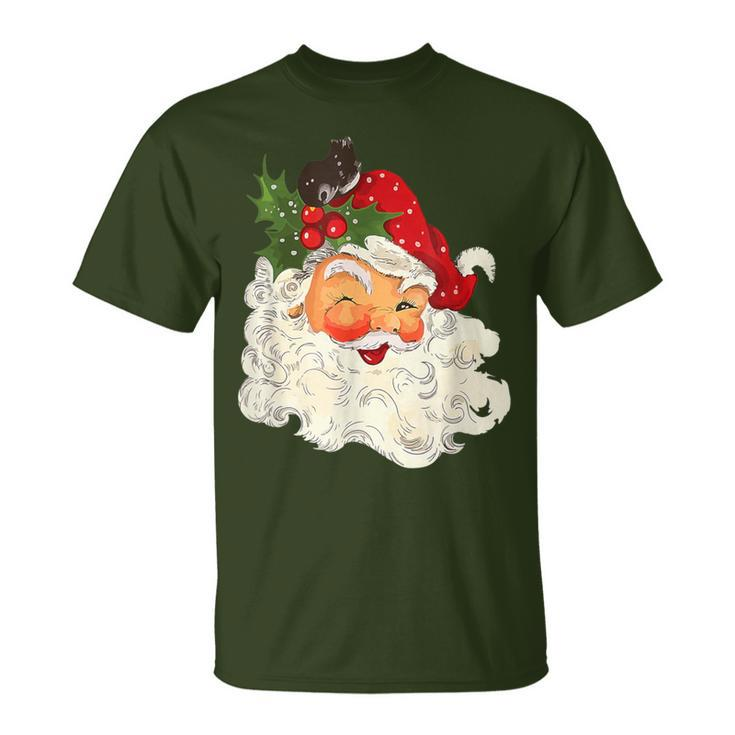 Vintage Red Santa Claus Red Christmas Graphic T-Shirt