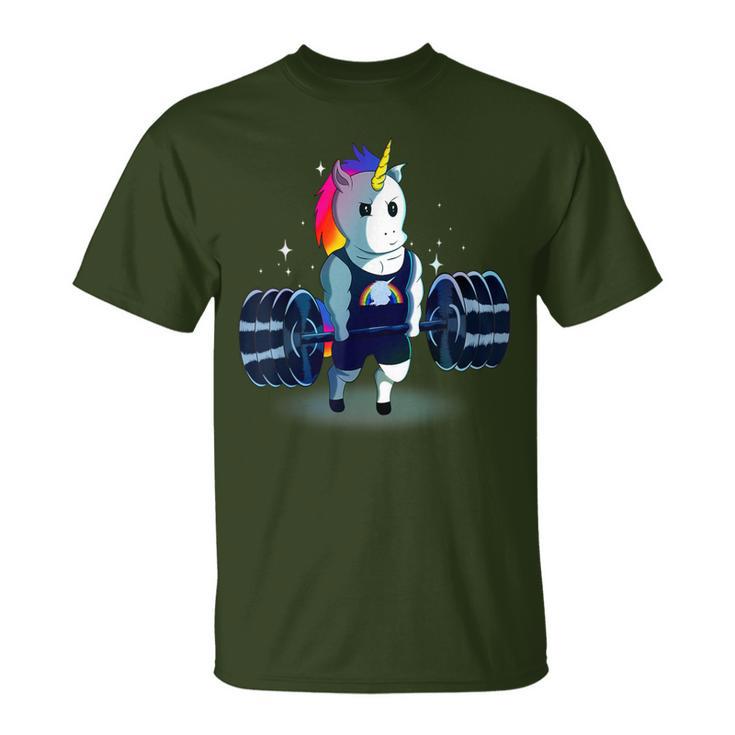 Weightlifting Unicorn Fitness Christmas Birthday T-Shirt