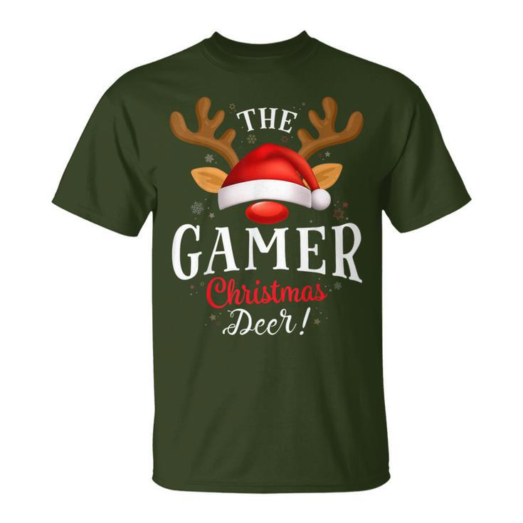 Gamer Christmas Deer Pjs Xmas Family Matching T-Shirt