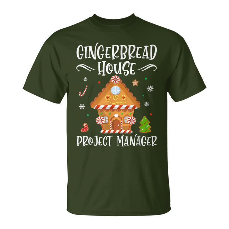 Gingerbread House Project Manager Baking Xmas Pajamas T-Shirt