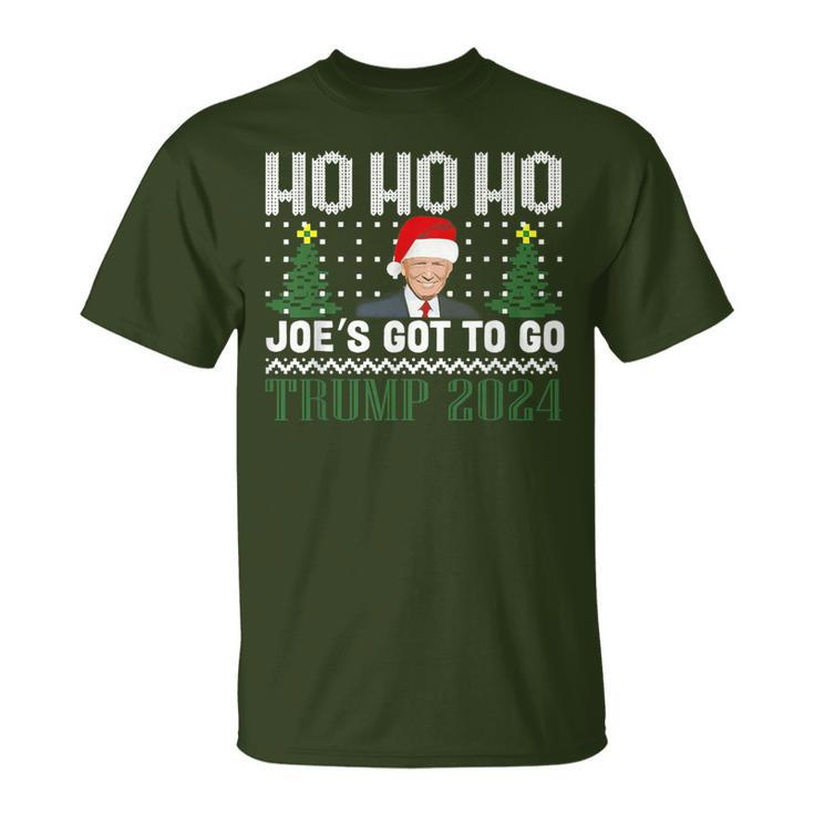 Ho Ho Ho Joe's Got To Go Trump 2024 Ugly Sweater Christmas T-Shirt