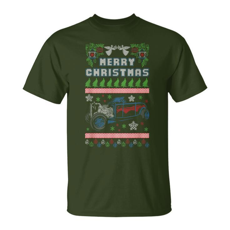 Hot Rod Classic Car Ugly Christmas V2 T-Shirt
