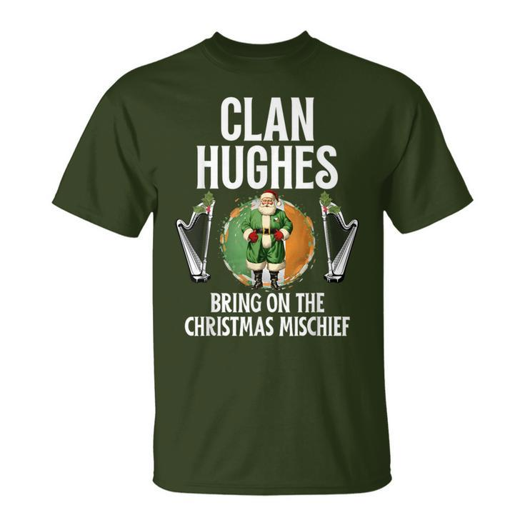 Hughes Clan Christmas Ireland Family Name Party T-Shirt
