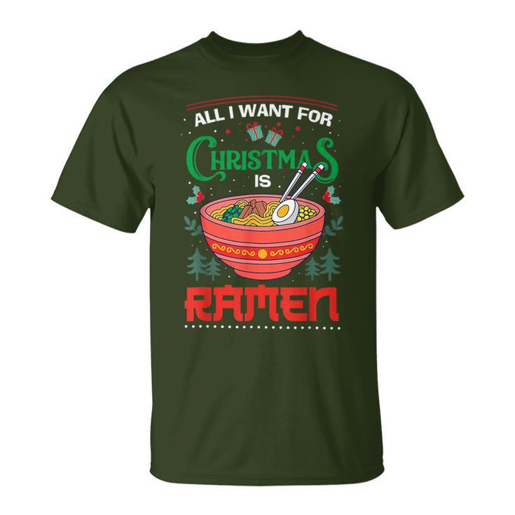 Japan Ramen Ugly Christmas Anime Christmas T-Shirt