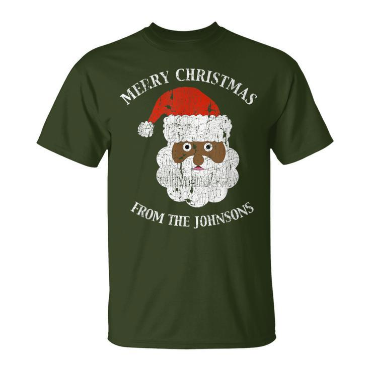 Johnson Family Last Name Surname Santa Merry Christmas T-Shirt