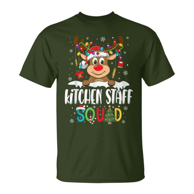 Kitchen Staff Squad Reindeer Lunch Lady Christmas T-Shirt
