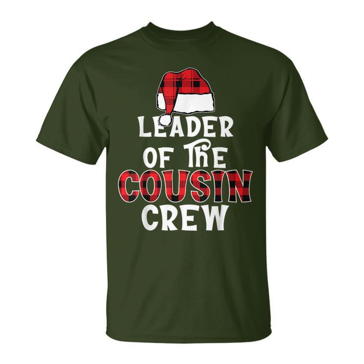 Leader Of The Cousin Crew Pajamas Xmas Buffalo Plaid T-Shirt