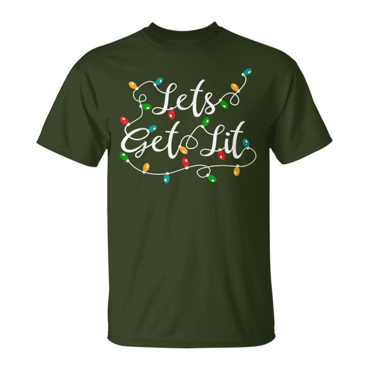 Let's Get Lit Xmas Holidays Christmas T-Shirt