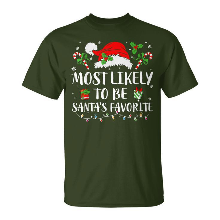 Most Likely To Be Christmas Santa's Favorite Family Pajamas T-Shirt