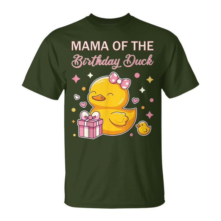Mama Of The Birthday Duck Christmas Anime Party Outfit T-Shirt