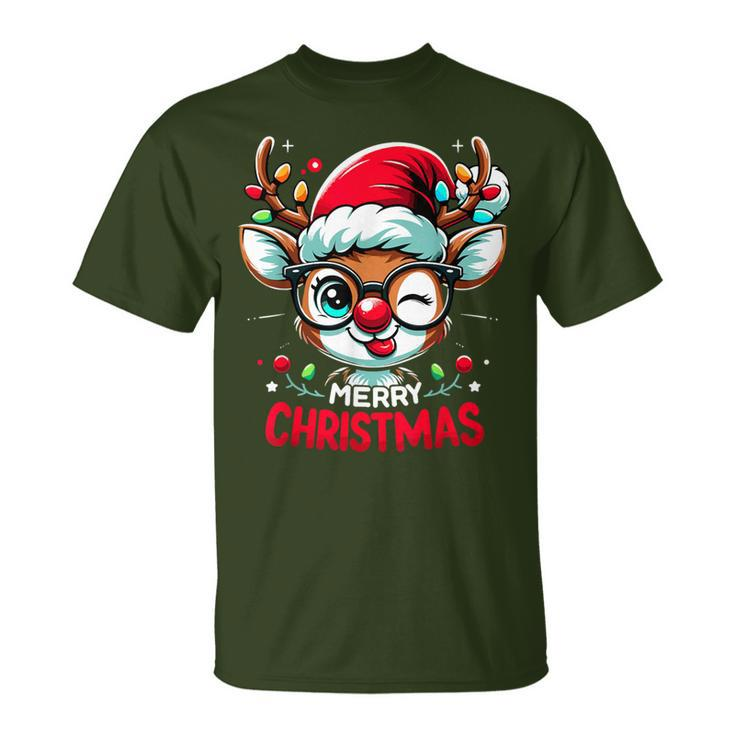 Matching Family Christmas 2023 Rudolph Reindeer T-Shirt